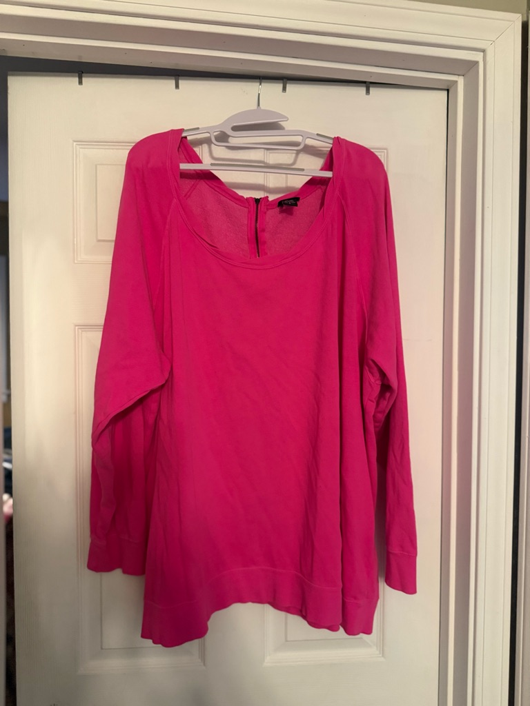 Women’s Bright Pink Long Sleeve Scoop Neck Sweatshirt